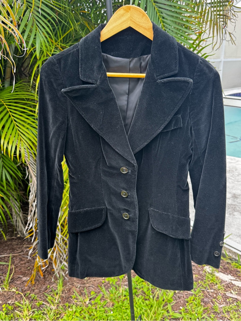 Vintage Larry Levine New York Black velvet blazer